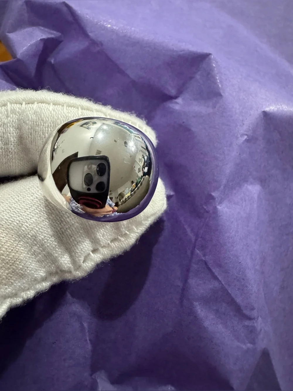Melinda Maria Polished Silver Dome Ring - 6